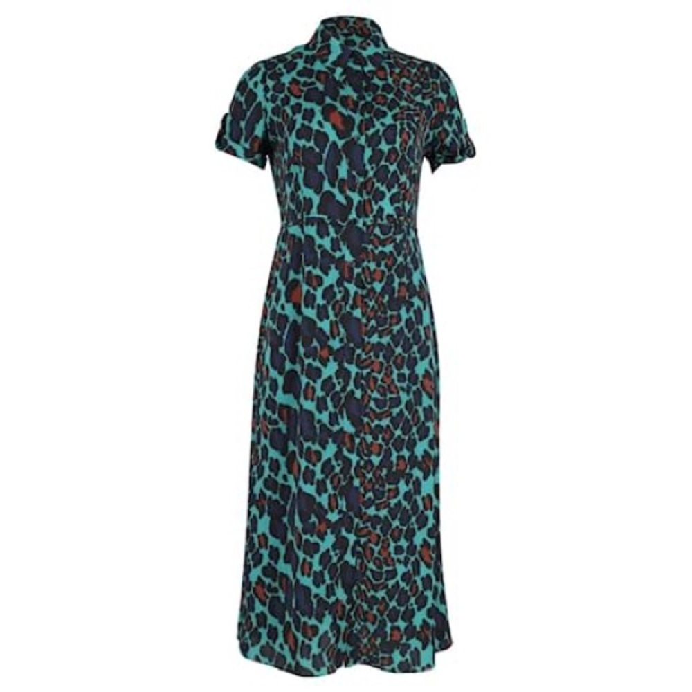Diane Von Furstenberg Georgia Leopard Print Dress Size Medium
